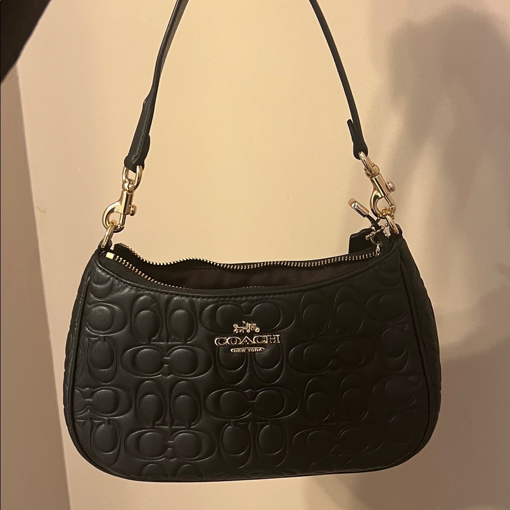 Coach Black Embossed Leather Bag